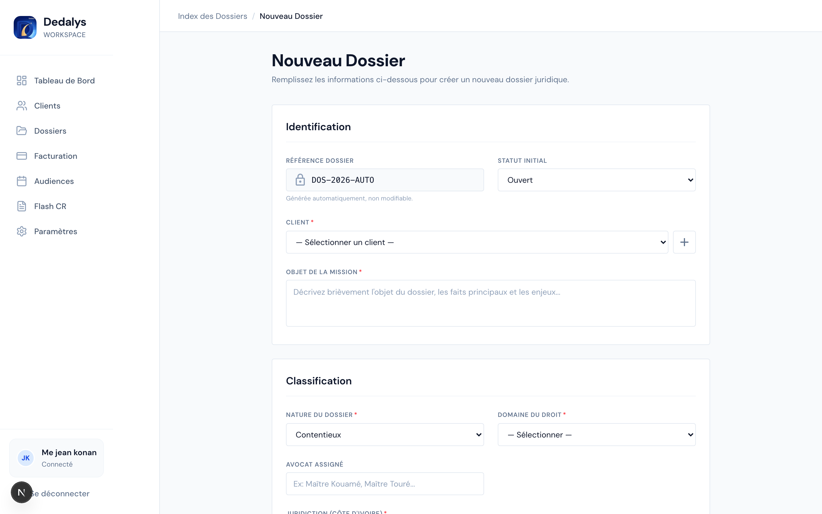 Création de dossier